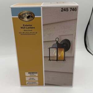 Hampton Bay Outdoor Wall Lantern Black Beveled Glass 245 746 Cast Aluminum NEW